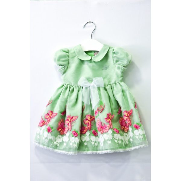 Βρεφικό Φόρεμα Με Πράσινες Λεπτομέρειες