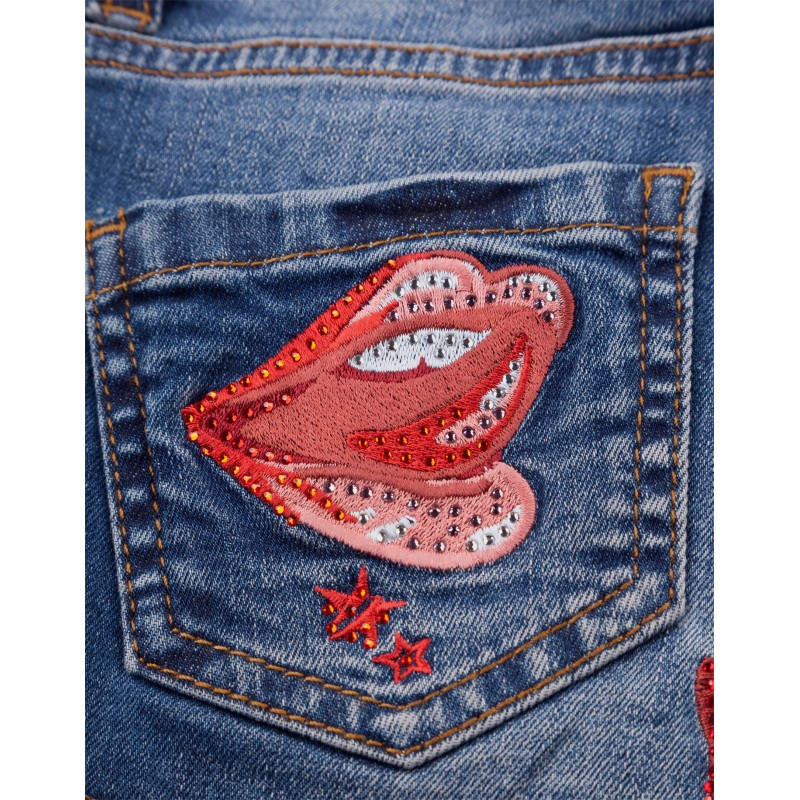 Denim shorts ''Kiss Roses''