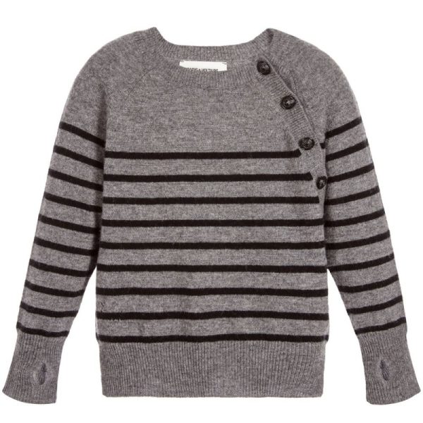 Girls Grey Wool Sweater