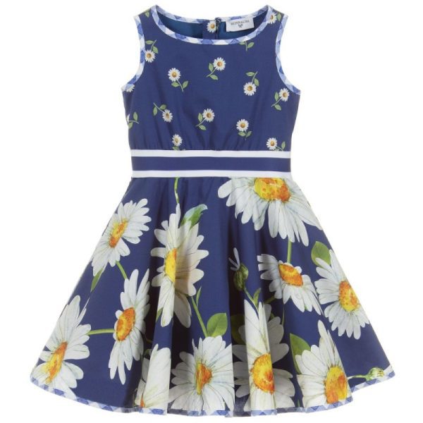 Παιδικό μπλε φόρεμα με λουλούδια